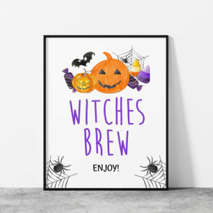 Póster Rótulo de bebidas de fiesta de Halloween de las br