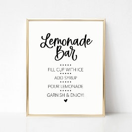 Póster Rótulo de bebidas del bar Lemonade