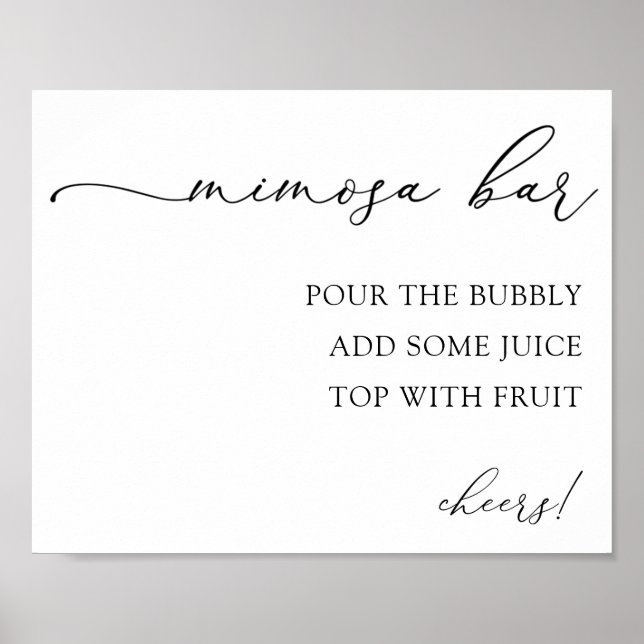 Póster Rótulo de bebidas del bar Mimosa (Frente)