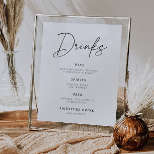 Póster Rótulo de bebidas modernas ducha de novia
