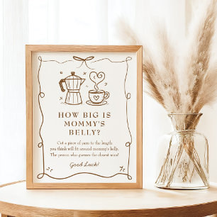 Póster Rótulo de Belly Baby Shower de café de banda