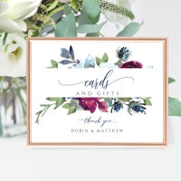 Rótulo de Berry, Blue, Burgundy Floral Cards & Gif
