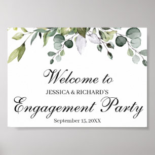 Póster Rótulo de bienvenida de Eucalyptus Engagement
