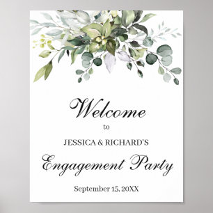 Póster Rótulo de bienvenida de Eucalyptus Engagement
