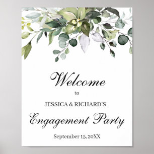Póster Rótulo de bienvenida de Eucalyptus Engagement