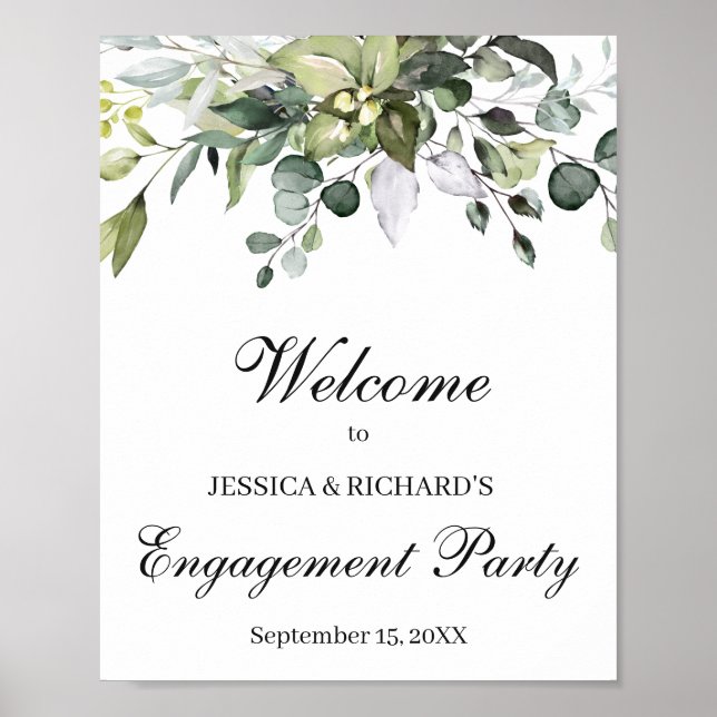 Póster Rótulo de bienvenida de Eucalyptus Engagement (Frente)