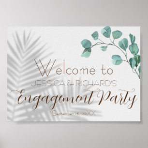 Póster Rótulo de bienvenida de Eucalyptus Engagement
