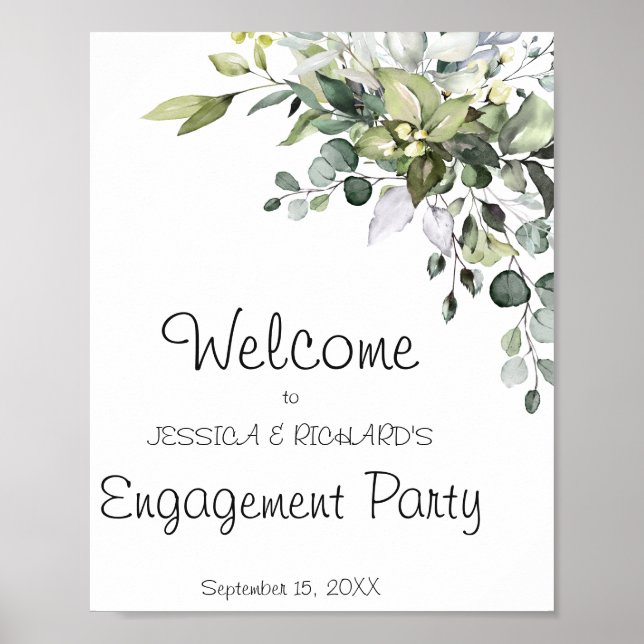 Póster Rótulo de bienvenida de Eucalyptus Engagement (Frente)