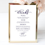 Póster Rótulo de Boda con guión azul de la barra de bebid<br><div class="desc">Rótulo de Boda con guión azul de la barra de bebidas</div>