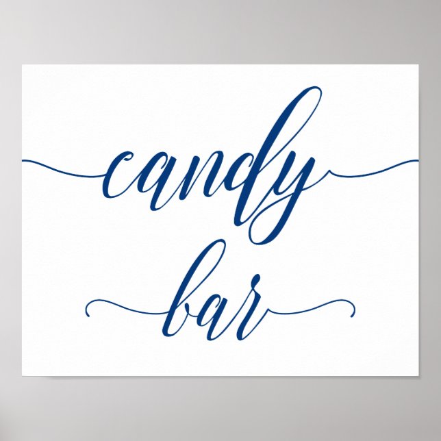 Póster Rótulo de Boda de bar de golosinas en caligrafía a (Frente)