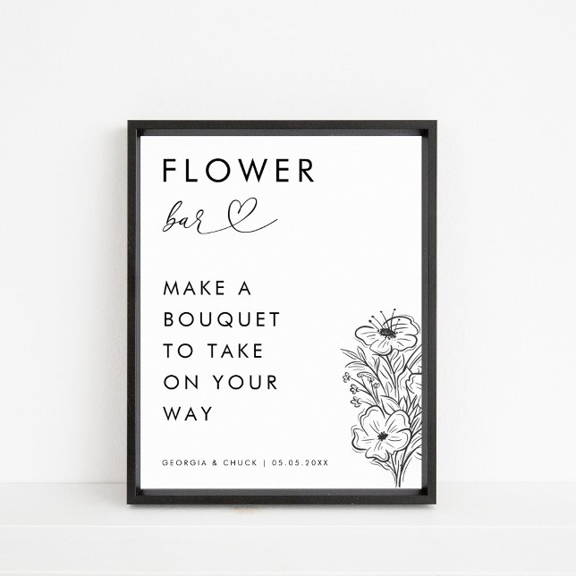 Póster Rótulo de Boda de barra de flor de guiones bajos (Subido por el creador)