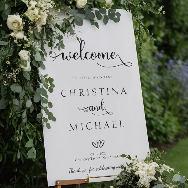 Póster Rótulo de Boda de bienvenida vertical caligrafía m (Subido por el creador)
