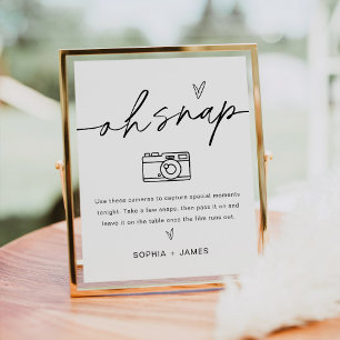 Póster RÓTULO de Boda de cámara desechable de ajuste