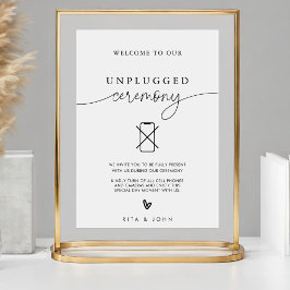 Póster Rótulo de Boda de ceremonia de caligrafía desconec