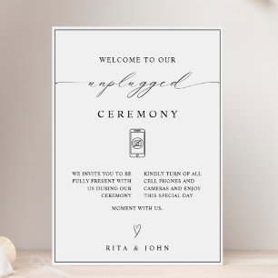 Póster Rótulo de Boda de ceremonia de caligrafía desconec