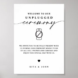 Póster Rótulo de Boda de ceremonia de caligrafía desconec