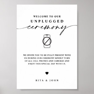 Póster Rótulo de Boda de ceremonia de caligrafía desconec
