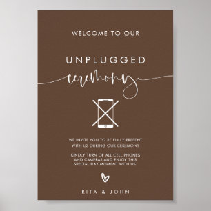 Póster Rótulo de Boda de ceremonia de caligrafía desconec
