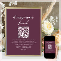 Rótulo de Boda de código QR de Plum Honeymoon Fund