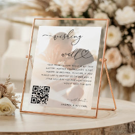 Póster Rótulo de Boda de código QR del fondo para la luna