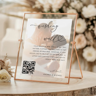 Póster Rótulo de Boda de código QR del fondo para la luna