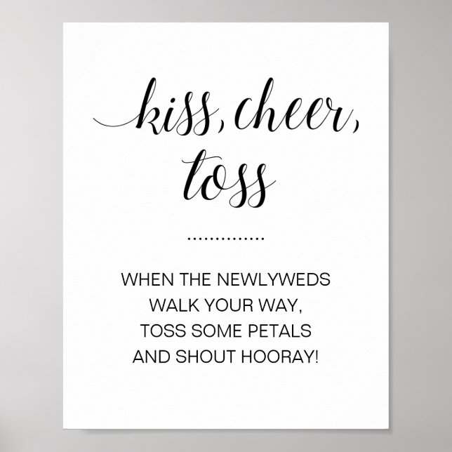 Póster Rótulo de Boda de Confetti con flores de beso (Frente)