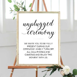 Póster Rótulo de Boda de escritura elegante de la ceremon