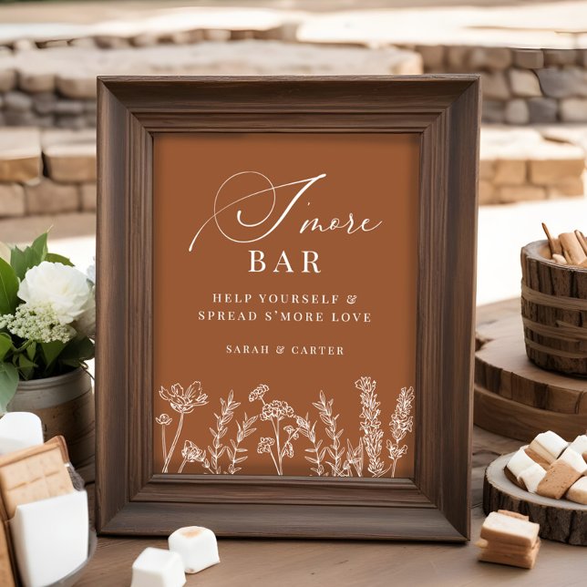 Póster Rótulo de Boda de Flor Silvestre Naranja de S'more (Subido por el creador)