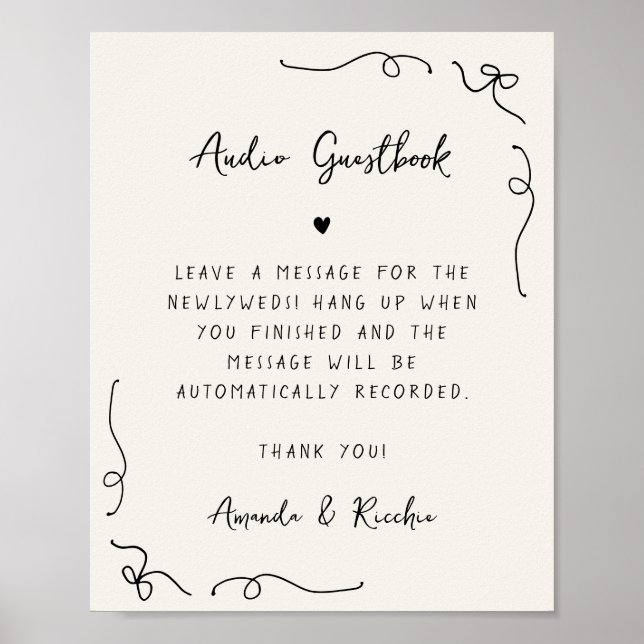 Póster Rótulo de Boda de guía de audio dramático dibujado (Frente)