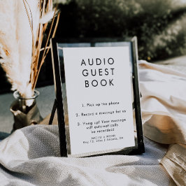 Póster Rótulo de Boda de guiadores de audio simple y eleg