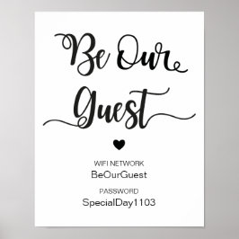 Póster Rótulo de Boda de información de red inalámbrica |