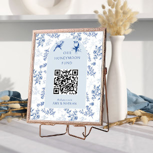 Póster Rótulo de Boda de la Viña Chinoiserie del Fondo de