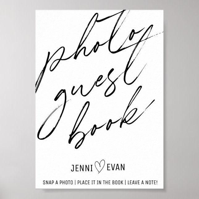 Póster Rótulo de Boda de libros de fotografía fotográfica (Frente)