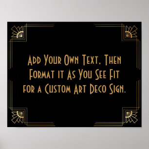 Póster Rótulo de Boda de Personalizado DIY de Art Deco d