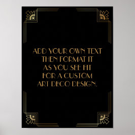 Póster Rótulo de Boda de Personalizado DIY de Art Deco de