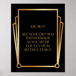 Póster Rótulo de Boda de Personalizado DIY de Art Deco de