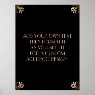 Póster Rótulo de Boda de Personalizado DIY de Art Deco de