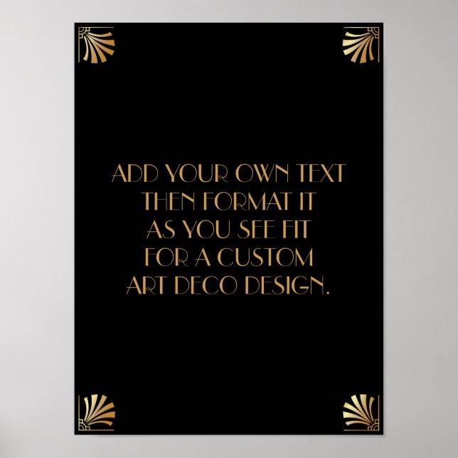 Póster Rótulo de Boda de Personalizado DIY de Art Deco de (Frente)