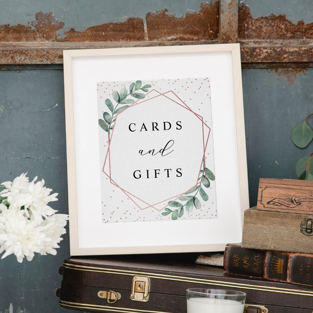 Póster Rótulo de Boda de Relieve metalizado dorado geomét (Subido por el creador)