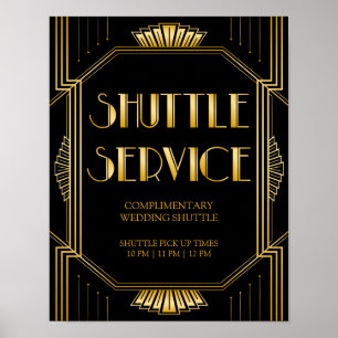 Póster Rótulo de Boda de servicio de lanzadera Gatsby A