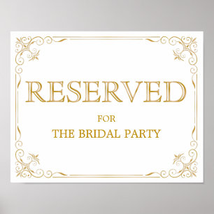 Póster Rótulo de Boda de tabla reservada   Caligrafía mod
