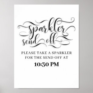 Póster Rótulo de Boda de tiempo de apagado de Sparkler