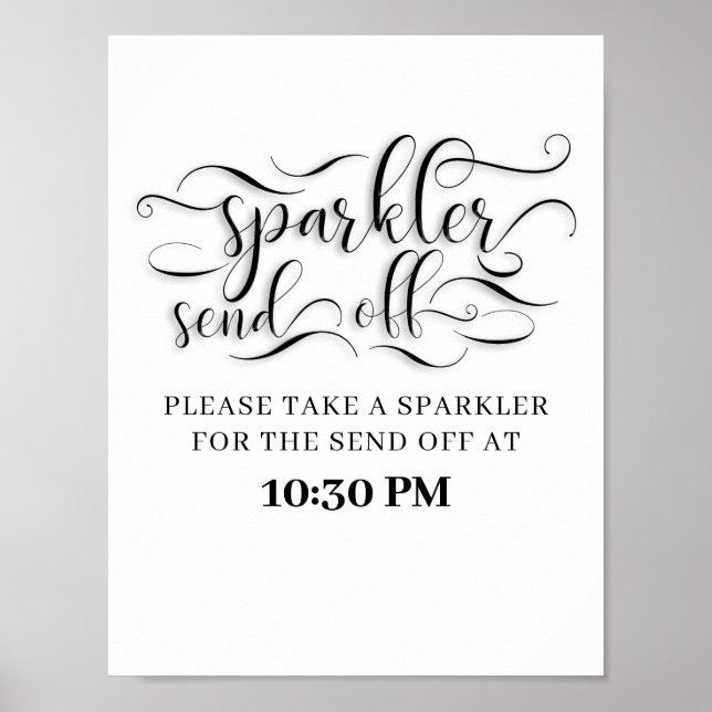 Póster Rótulo de Boda de tiempo de apagado de Sparkler (Frente)