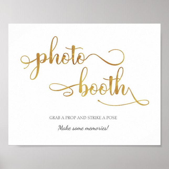 Póster Rótulo de Boda Gold White Trendy (Frente)