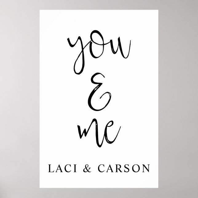 Póster Rótulo de boda personalizado - Elegante bienvenida (Frente)