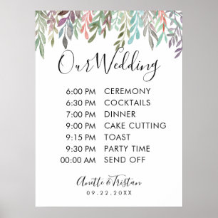 Póster Rótulo de boda - Rótulo de planificación de vegeta