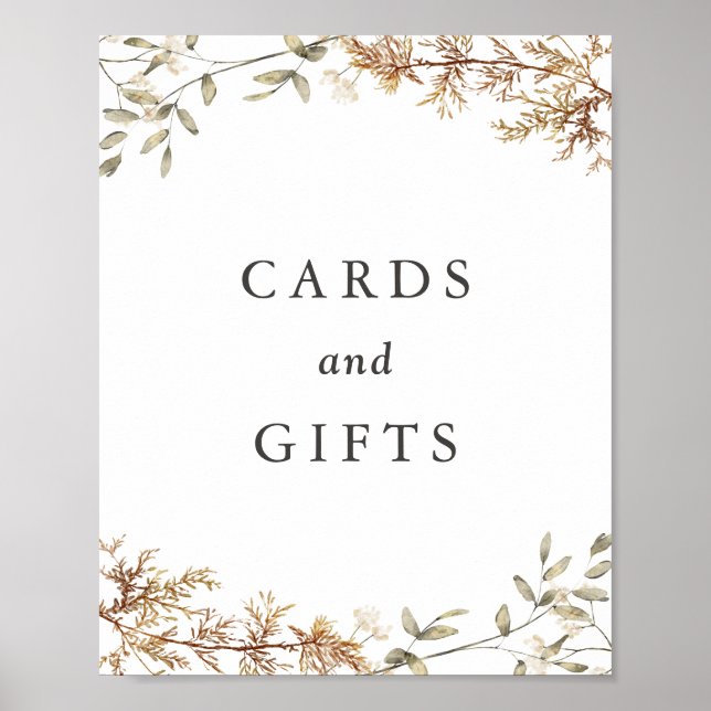 Póster Rótulo de Boho Wildflower Wedding y regalos (Frente)