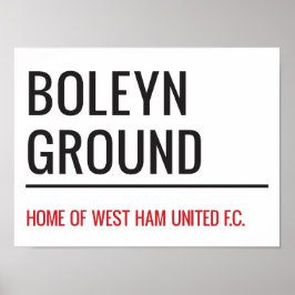 Póster Rótulo de Boleyn Ground Stadium Street
