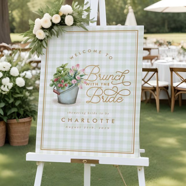 Póster Rótulo de brunch con bodas de oro de Garden Gingha (Subido por el creador)