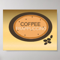 Rótulo de café Frappuccino en Naranja y marrón